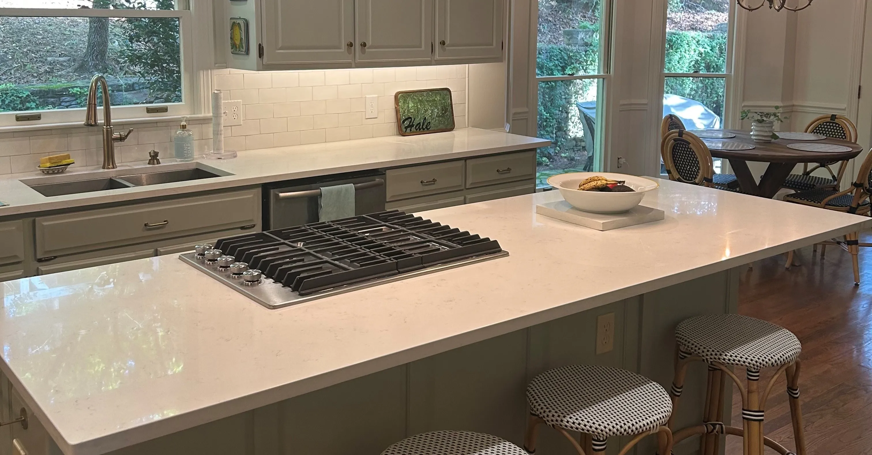 BRIANS-FLOORING-BELLA-ANGELIQUE-SOFT-WHITE-PORCELAIN-TILE-BACKSPLASH Modern Kitchen | Brian's Flooring & Design