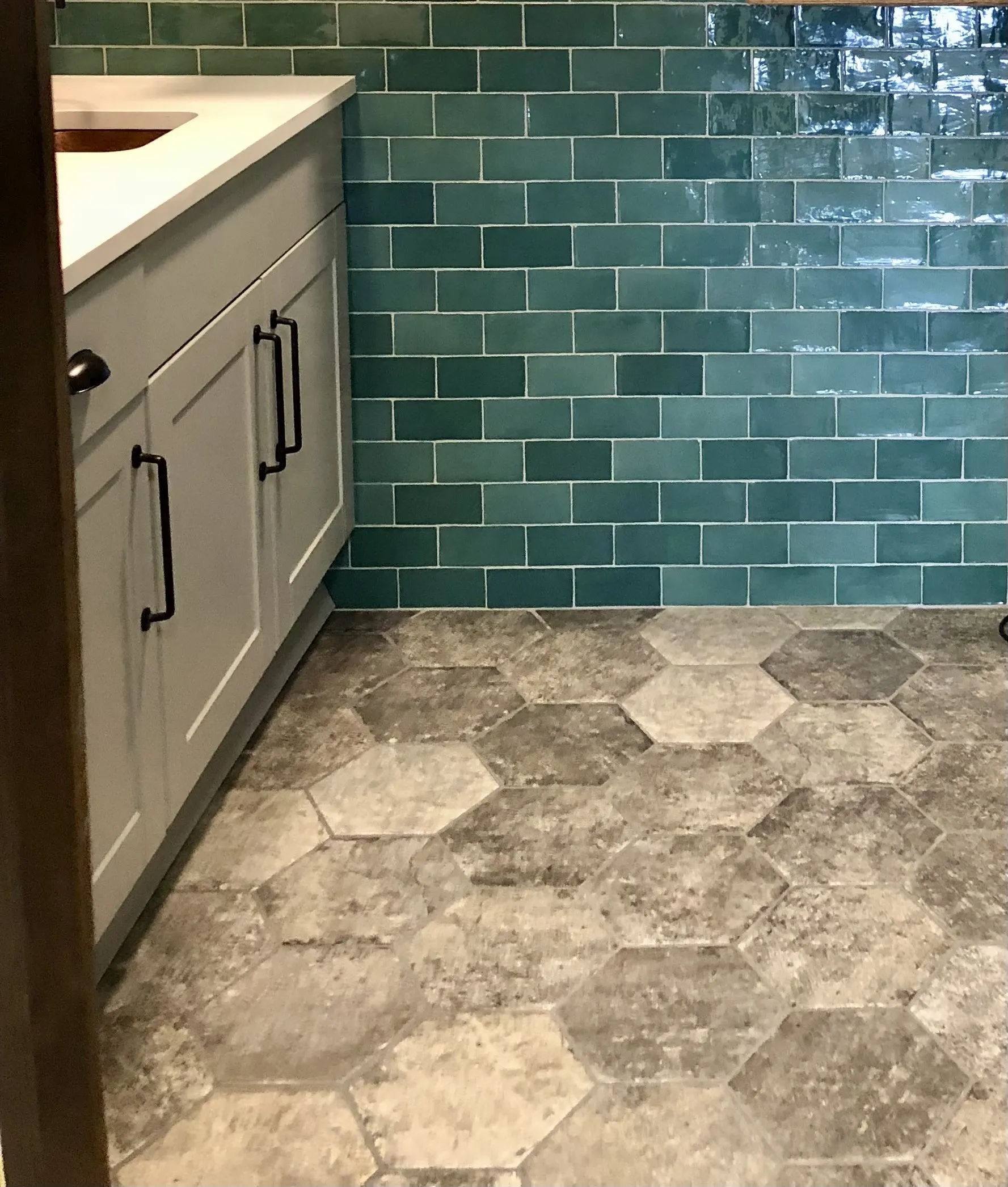 BRIANS-FLOORING-HAMPTON-GREEN-WALL-TILE-SOHO-NEW-YORK-DOWNTOWN-HEXAGON-PORCELAIN-TILE-FLOOR Tile flooring | Brian's Flooring & Design