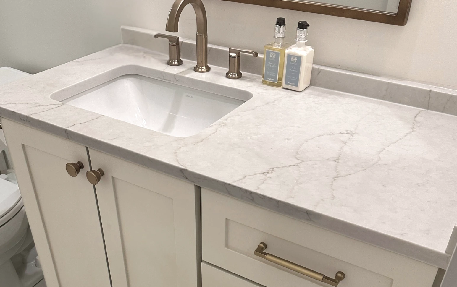 Bathroom quartz vanity