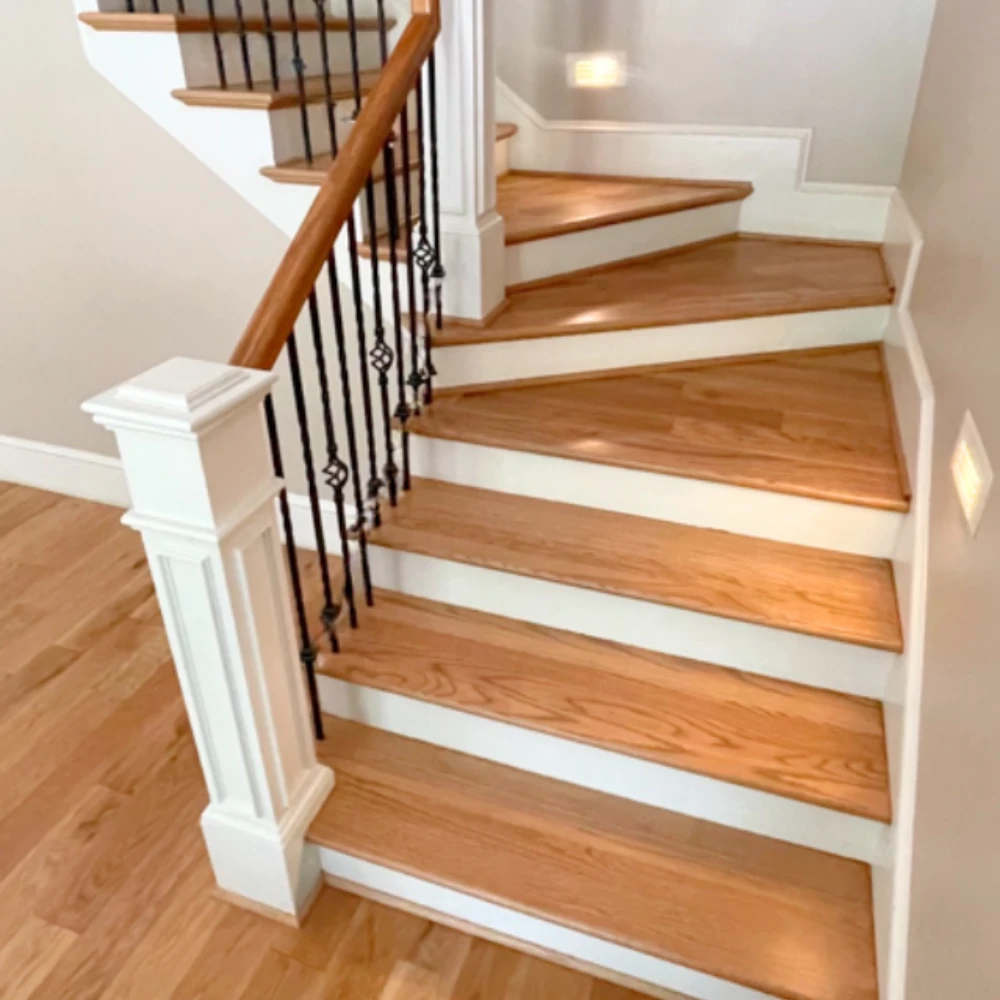 Custom hardwood stair remodel