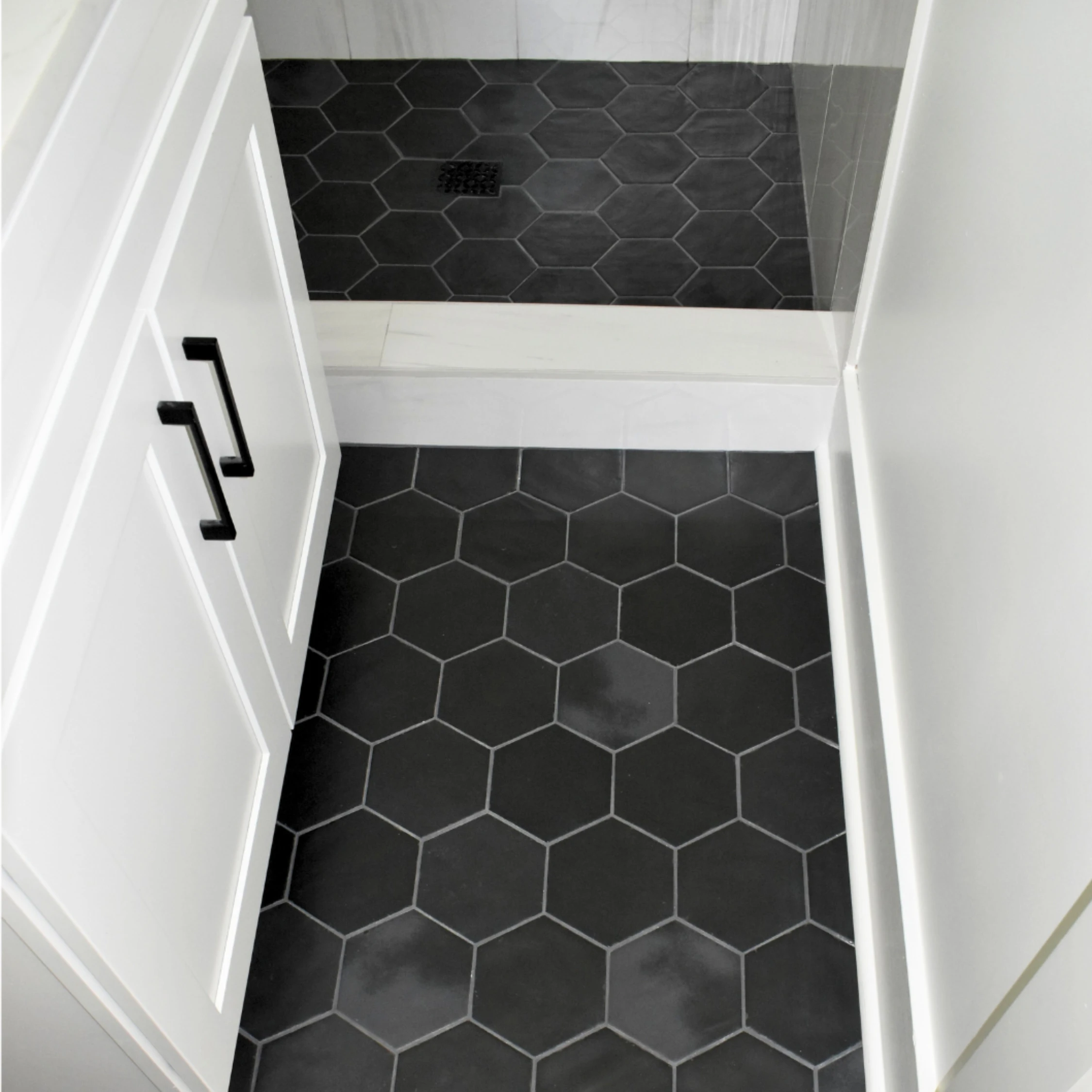 Tile hexagon floor and shower