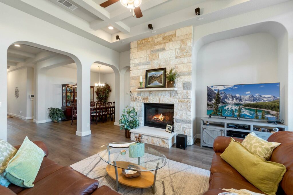 Birmingham home interior featuring hardwood flooring with a mix of traditional and modern furnishings